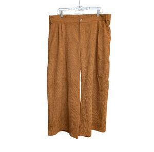 Camel brown lightweight corduroy wide leg high waisted pants 3XL NWOT